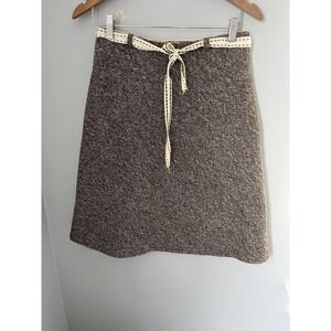 POLECI Women's Vintage A-Line Skirt Size 2 Tweed Brown Beige Sal Pepper, Career
